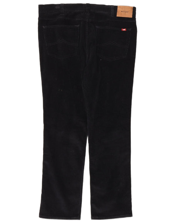Pantaloni dritti in velluto a coste Mustang da uomo Tramper W38 L32 in cotone blu navy