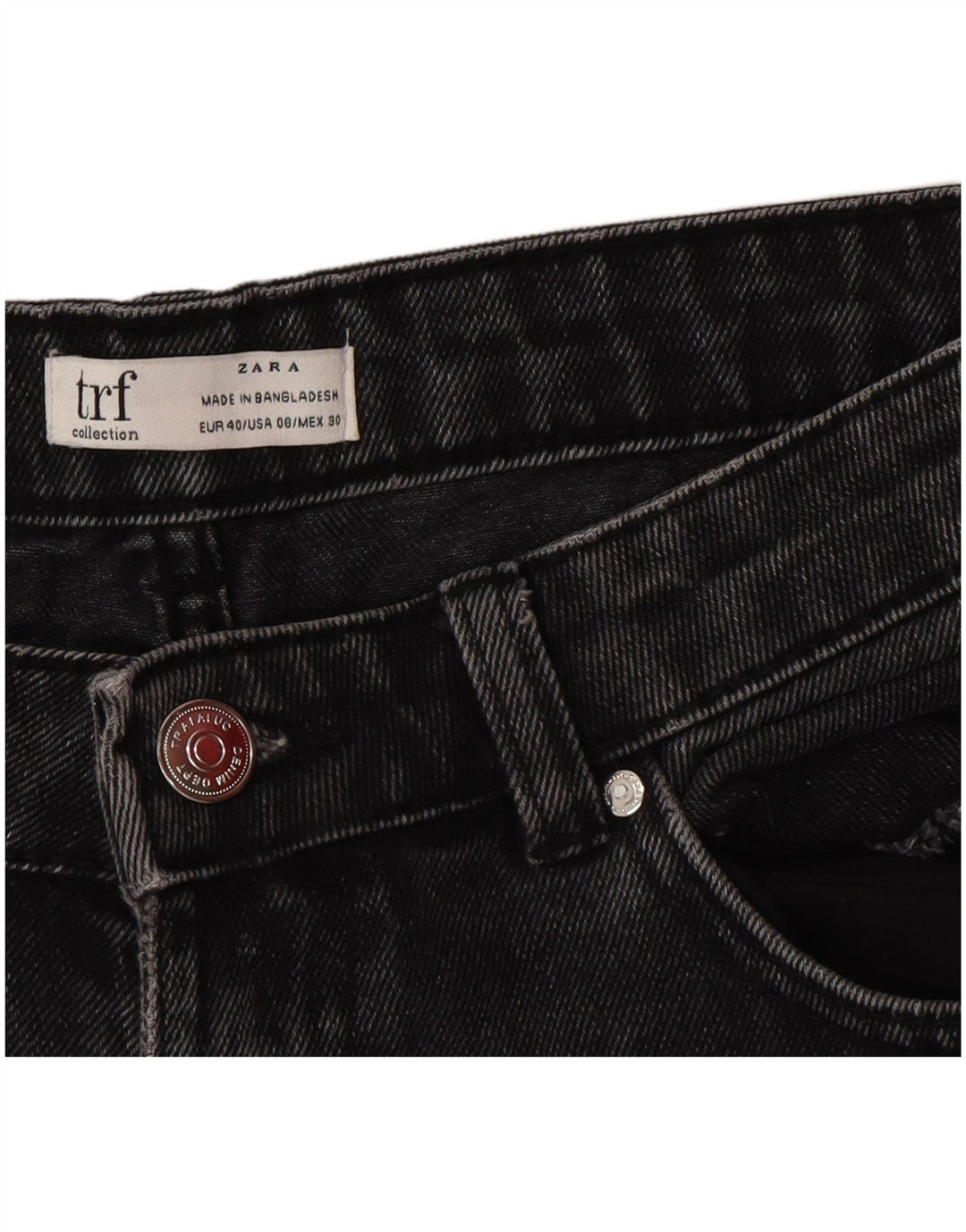 ZARA Womens High Waist Jeans EU 40 Medium W30 L32 Grey Cotton