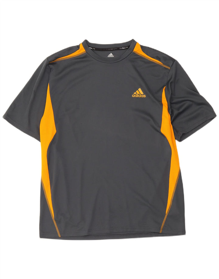 T-shirt Adidas Climalite da uomo Top XL Poliestere color block grigio
