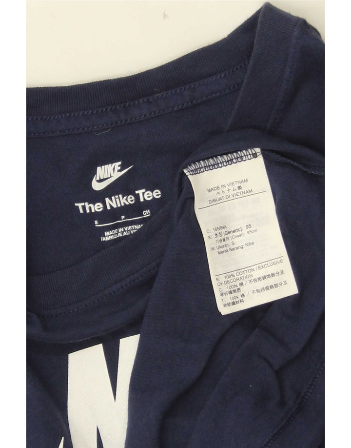 T-shirt grafica da uomo Nike Top Small in cotone blu navy