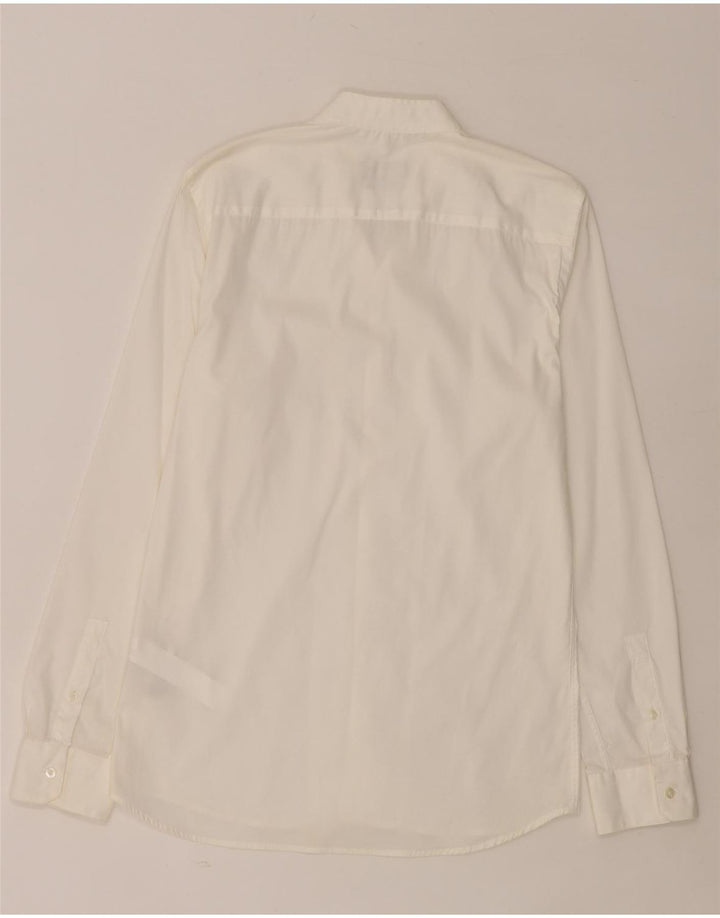 Camicia ZARA da uomo super slim fit in cotone bianco medio