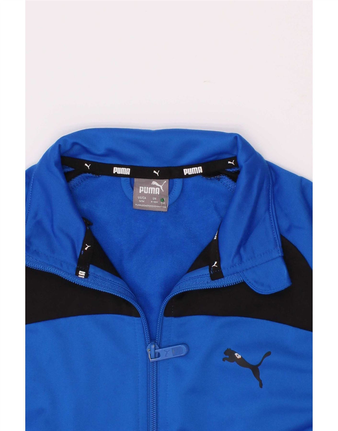 Giacca da tuta da ragazzo Puma 9-10 anni in poliestere color block blu
