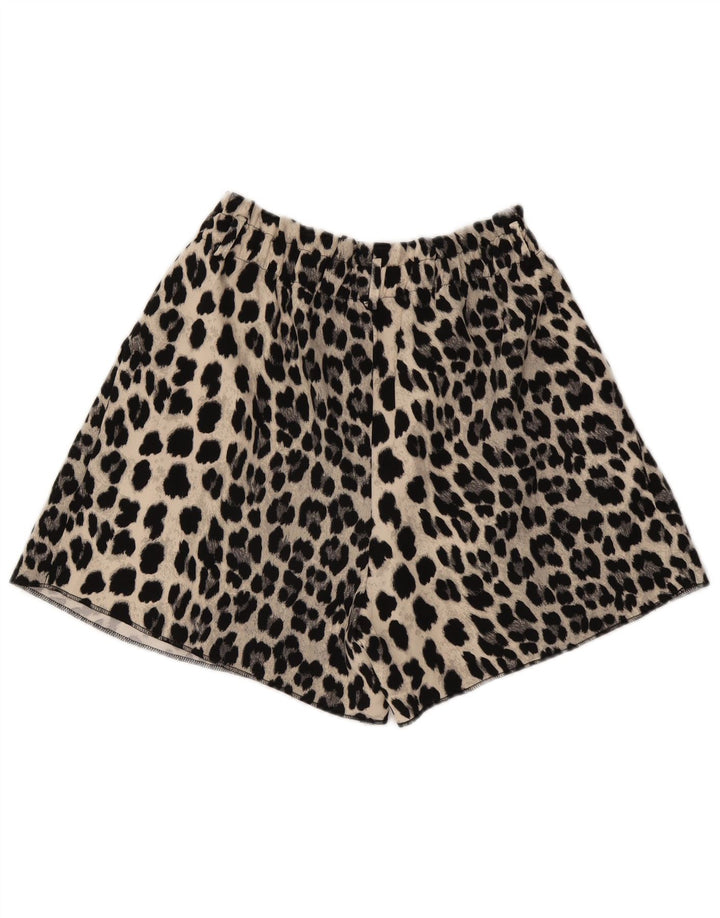 Pantaloncini Zara da donna grandi W32 poliestere con stampa animalier grigia