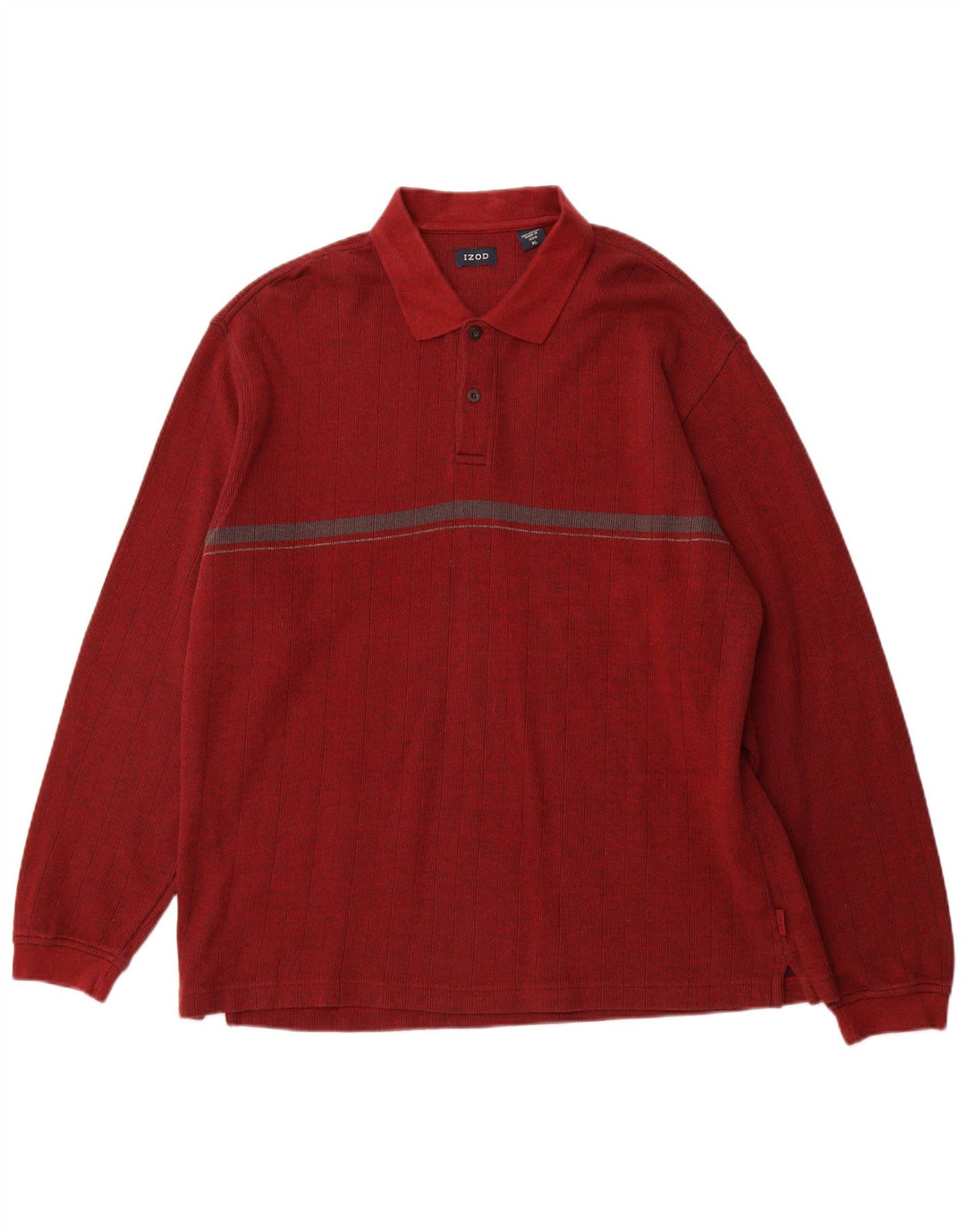 Polo da uomo a maniche lunghe IZOD XL in cotone screziato rosso