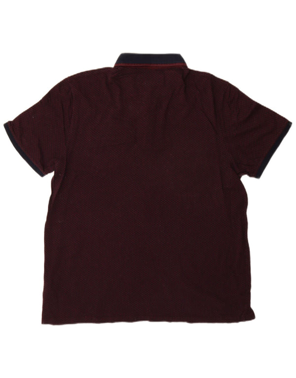 Polo da uomo Ted Baker taglia 6 2XL cotone bordeaux