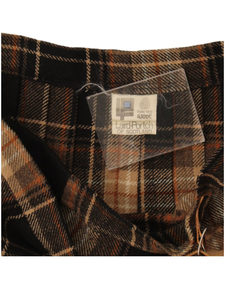 Gonna a portafoglio da donna vintage W32 grande lana a quadri marrone