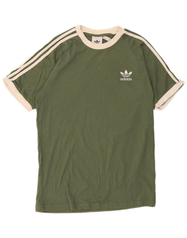 T-shirt da uomo Adidas Top in cotone color block verde medio