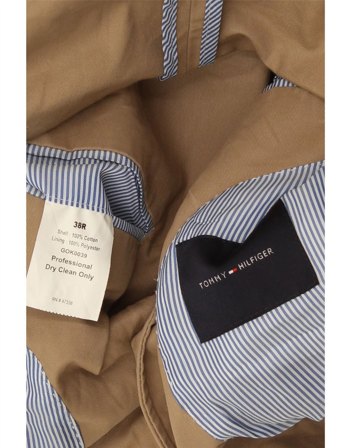 Giacca blazer a 2 bottoni da uomo Tommy Hilfiger UK 38 Cotone beige medio