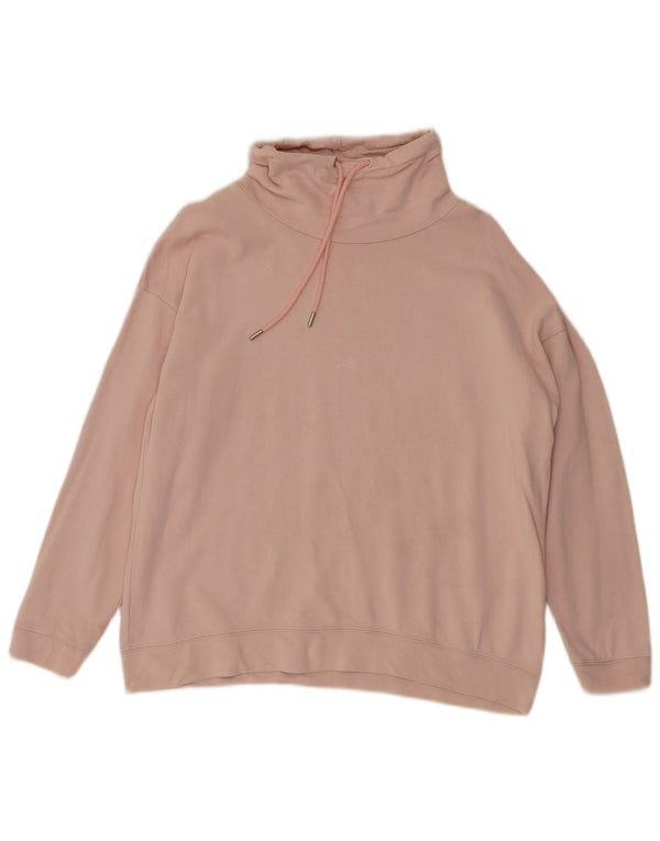 Felpa da donna con collo alto John Lewis UK 14 grande cotone rosa
