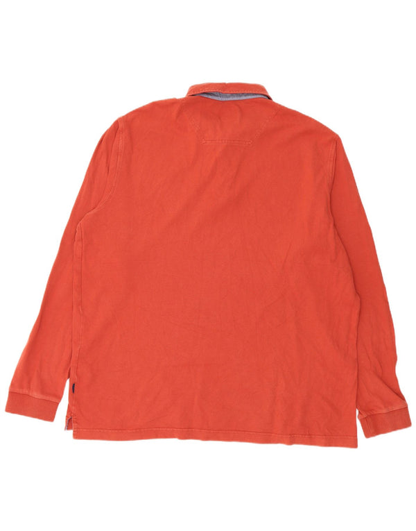 Polo Joules da uomo a maniche lunghe XL in cotone arancione