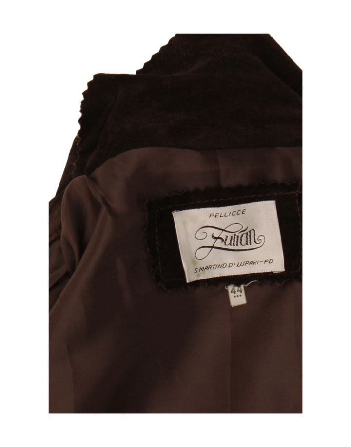 Giacca vintage in pelle scamosciata da uomo IT 44 XS Marrone