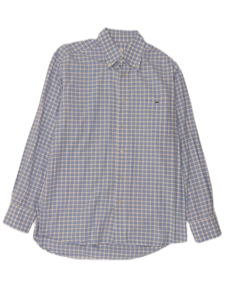 Camicia da uomo Lacoste taglia 40 cotone a quadri blu medio