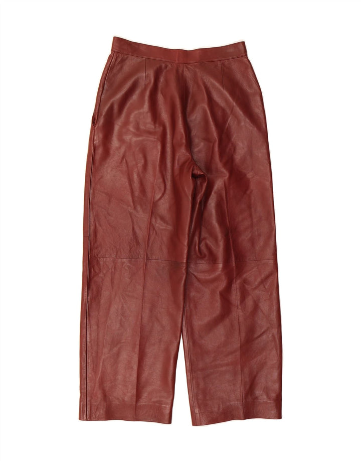 HERMES Womens Casual Trousers IT 42 Medium W28 L27 Maroon Leather Vintage HERMES and Second-Hand HERMES from Messina Hembry 