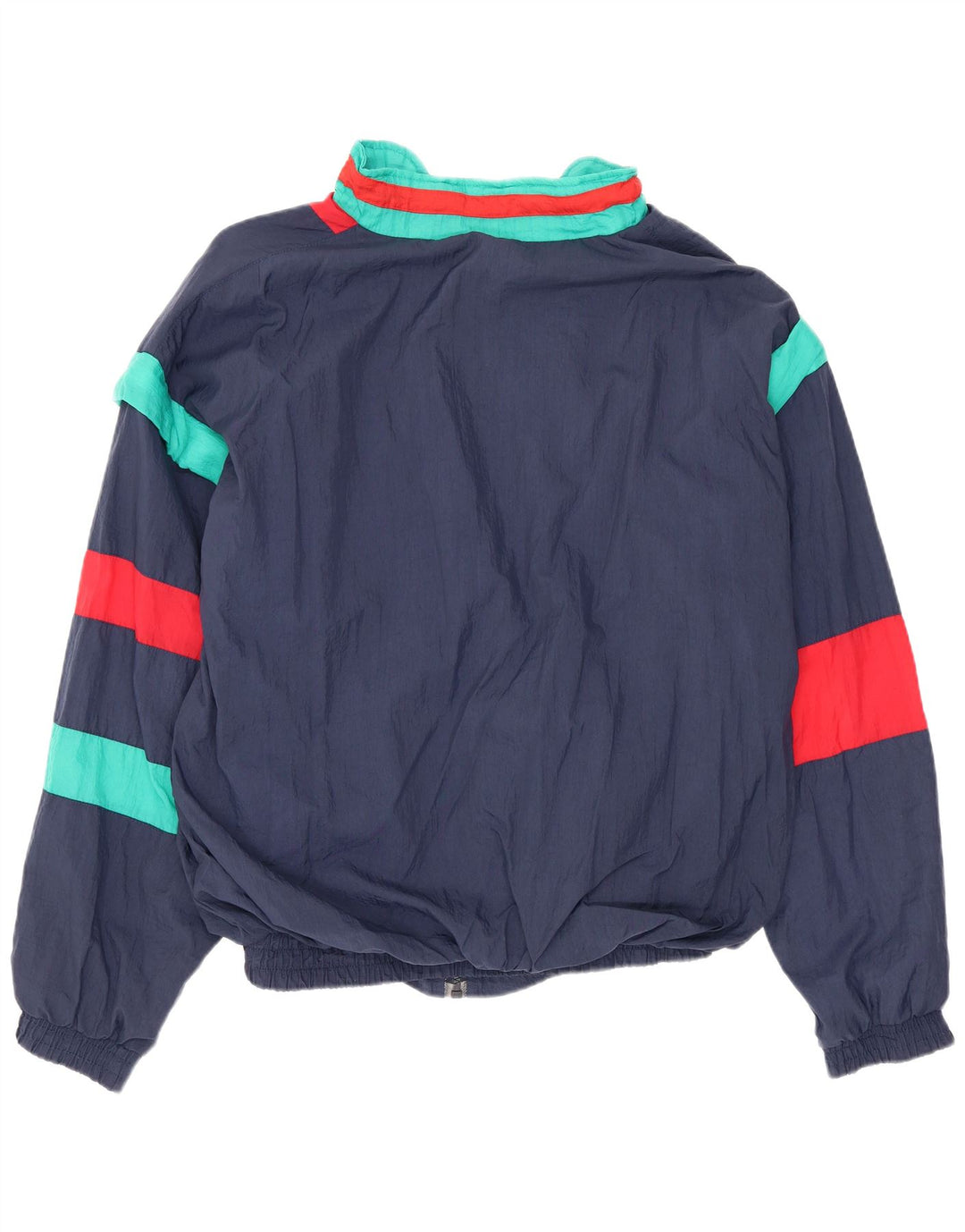 Giacca da ginnastica vintage da uomo vestibilità ampia, piccola, color block blu navy