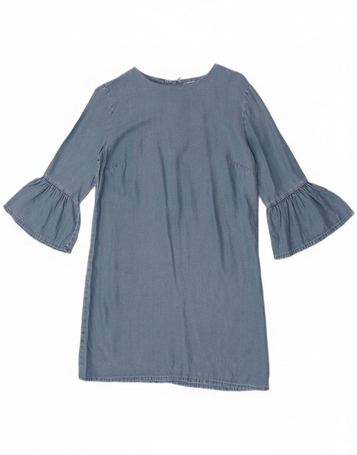 Abito a trapezio da donna Zara con maniche a 3/4 UK 10 Piccolo Lyocell blu
