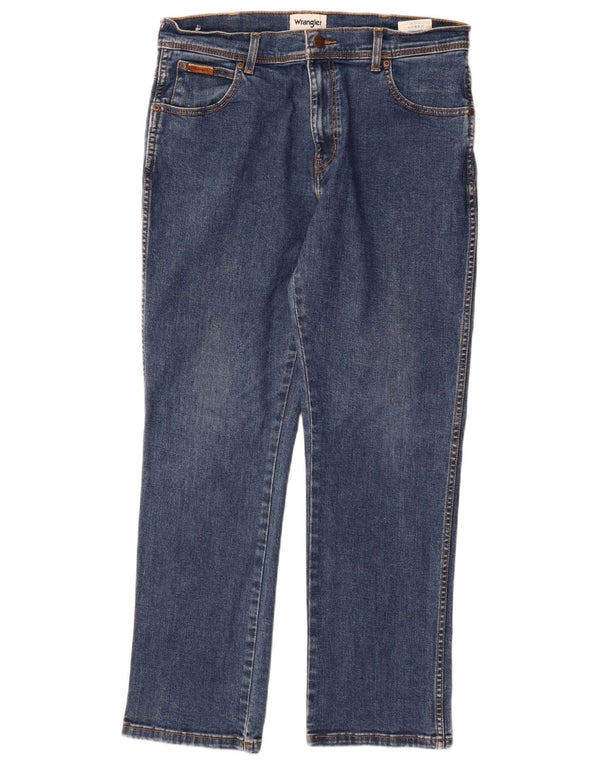 Jeans dritti da uomo Texas WRANGLER W34 L30 cotone blu