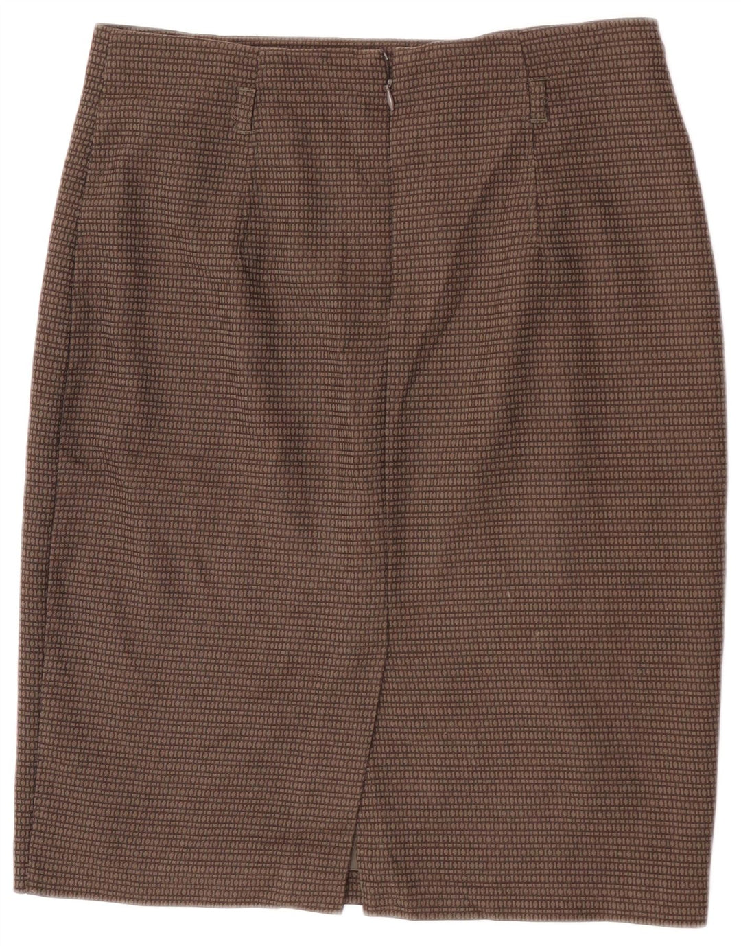 Gonna a tubino da donna Marks & Spencer W32 grande poliestere geometrico marrone