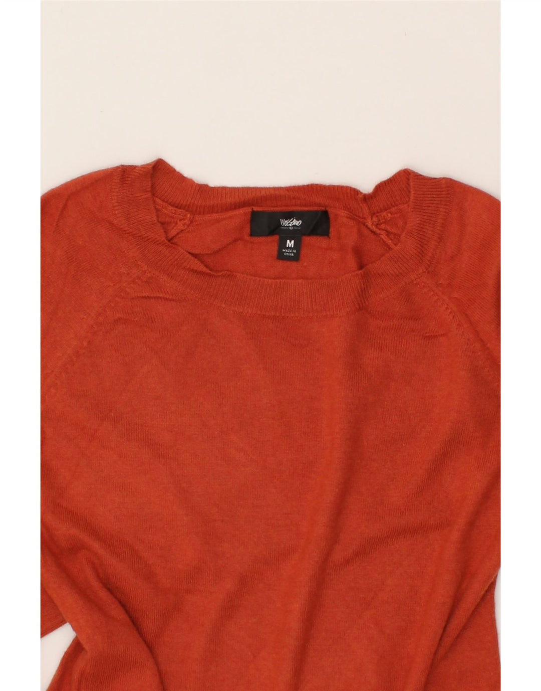 MOSSIMO Womens Boat Neck Jumper Sweater UK 12 Medium Orange Nylon Vintage Mossimo and Second-Hand Mossimo from Messina Hembry 