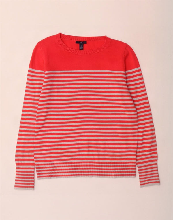 Maglione maglione da donna con scollo a barca Gap UK 14 a righe rosse medie