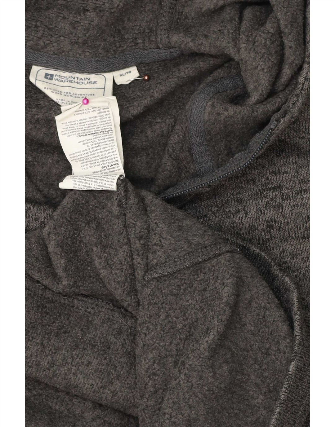 Felpa con cappuccio e zip da uomo Mountain Warehouse XL Poliestere chiazzato grigio
