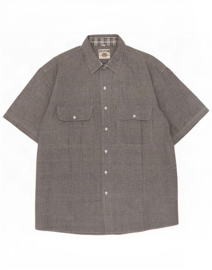Fieldwork Camicia a maniche corte da uomo XL Cotone grigio