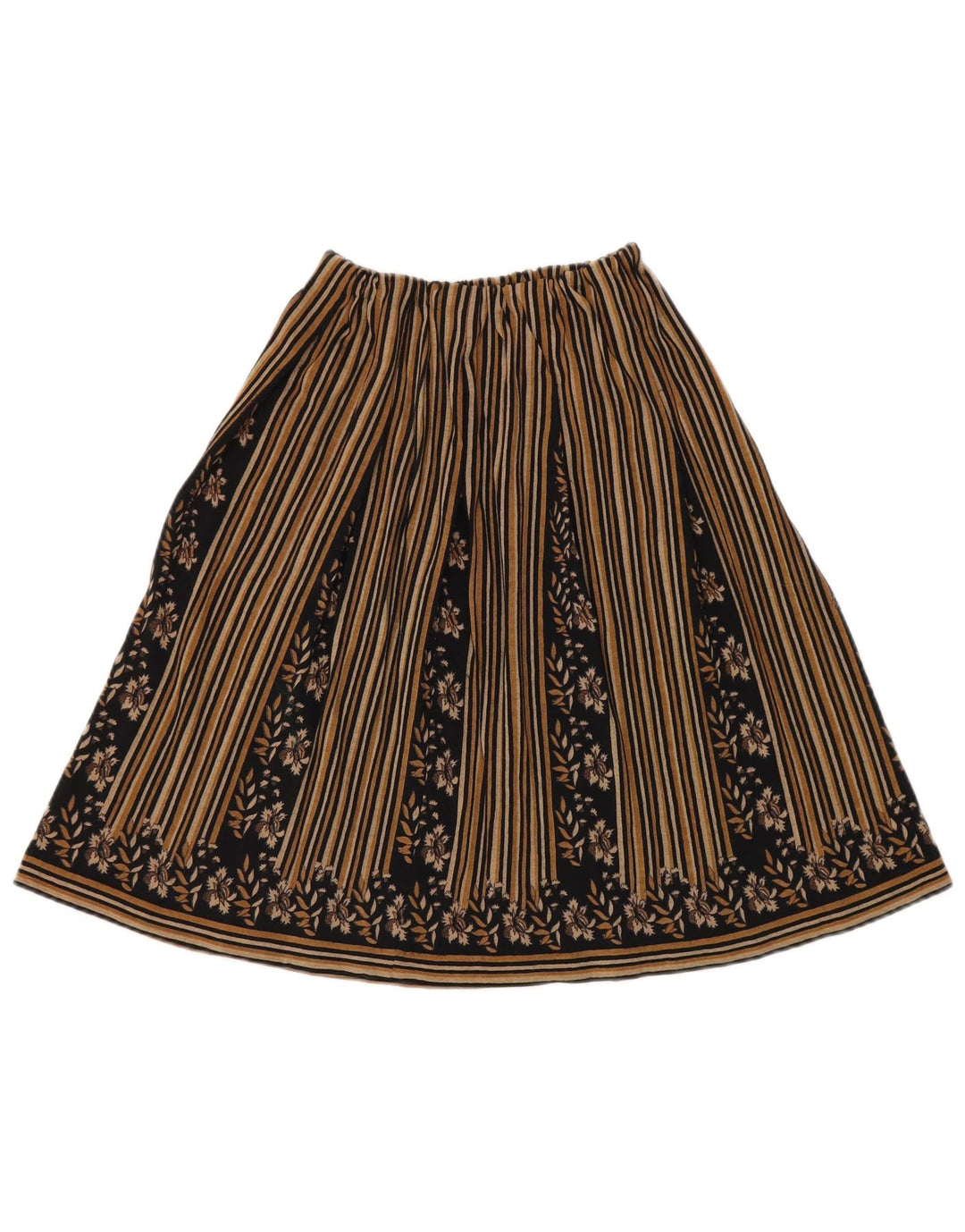 Gonna a trapezio da donna vintage W30 a righe nere medie