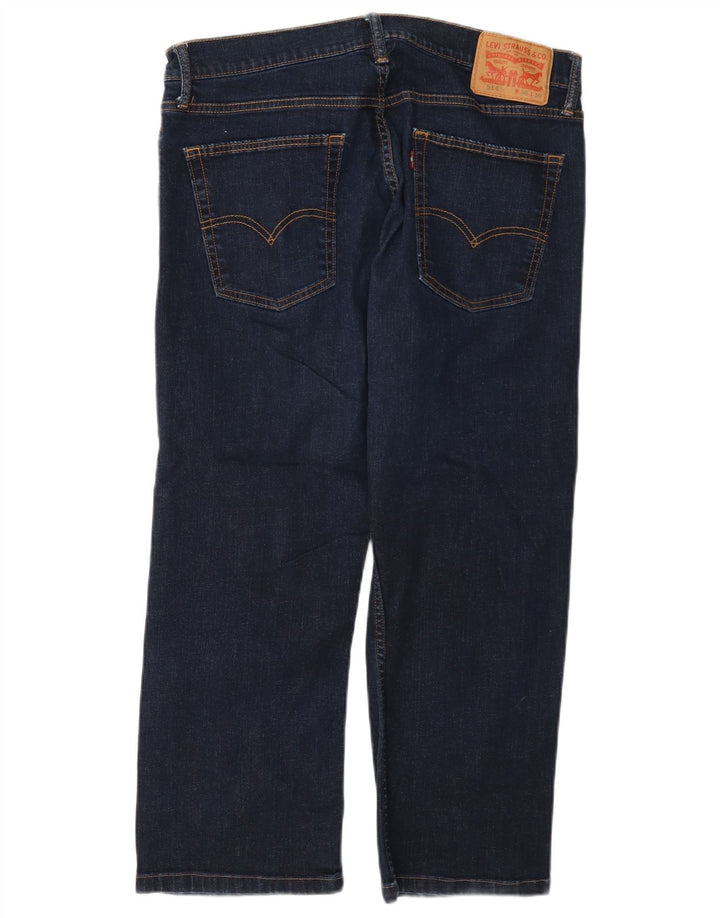 Jeans Levi's Uomo 514 Cropped W36 L25 Cotone Blu Navy