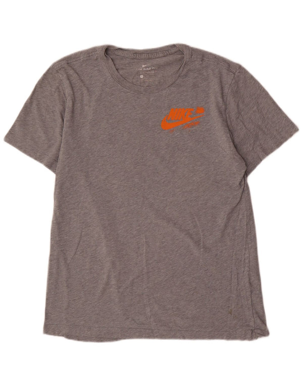 T-shirt grafica Nike da uomo con vestibilità standard, piccola, in cotone chiazzato grigio