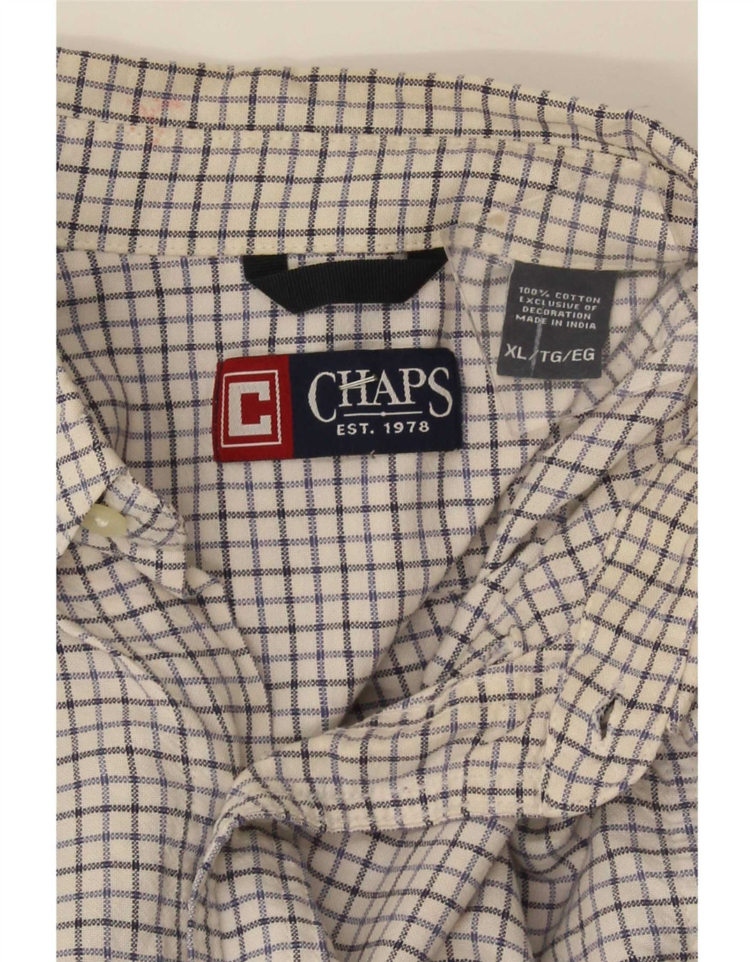 Camicia Chaps da uomo vestibilità regolare XL in cotone a quadri bianchi