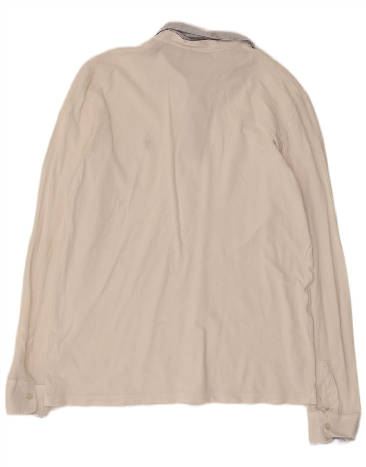 Polo da rugby da donna a maniche lunghe TRUSSARDI UK 18 XL in cotone bianco