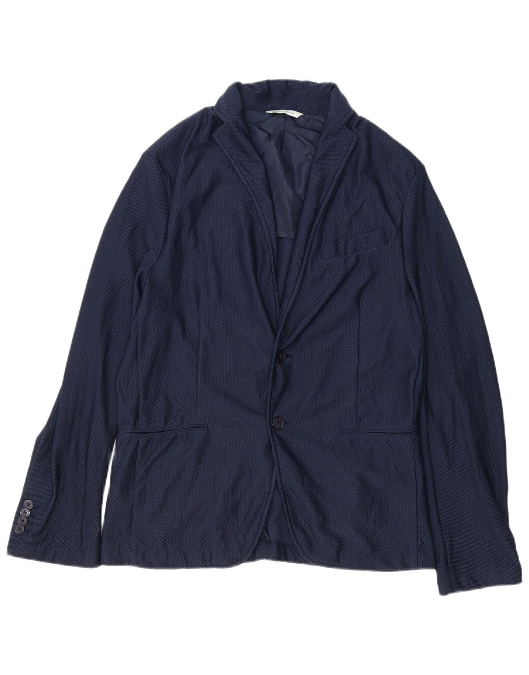 Giacca blazer da uomo a 2 bottoni Zara EU 52 Large blu navy in poliammide