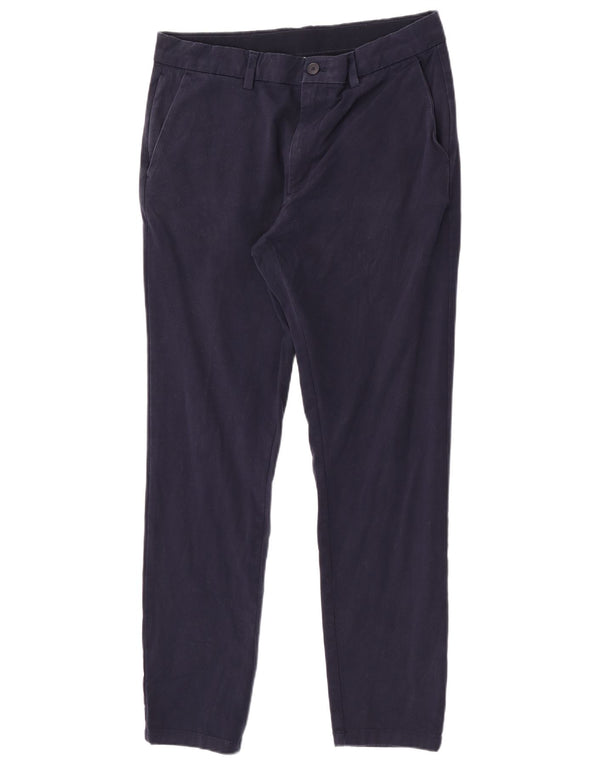 Pantaloni chino slim da uomo Marks & Spencer W34 L31 cotone blu navy