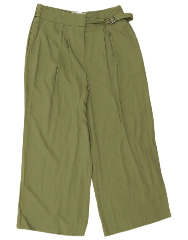 Pantaloni Capri a gamba larga a vita alta da donna Oasis UK 12 Medium W28 L22 Verde