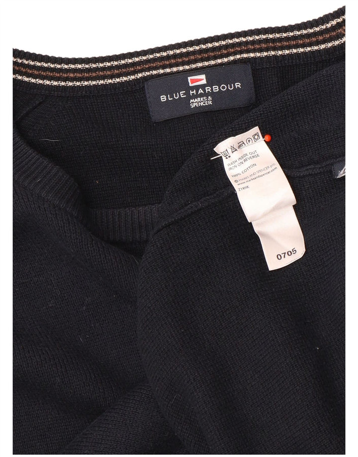 Maglione maglione con scollo a barca autografo da uomo Marks & Spencer blu navy medio
