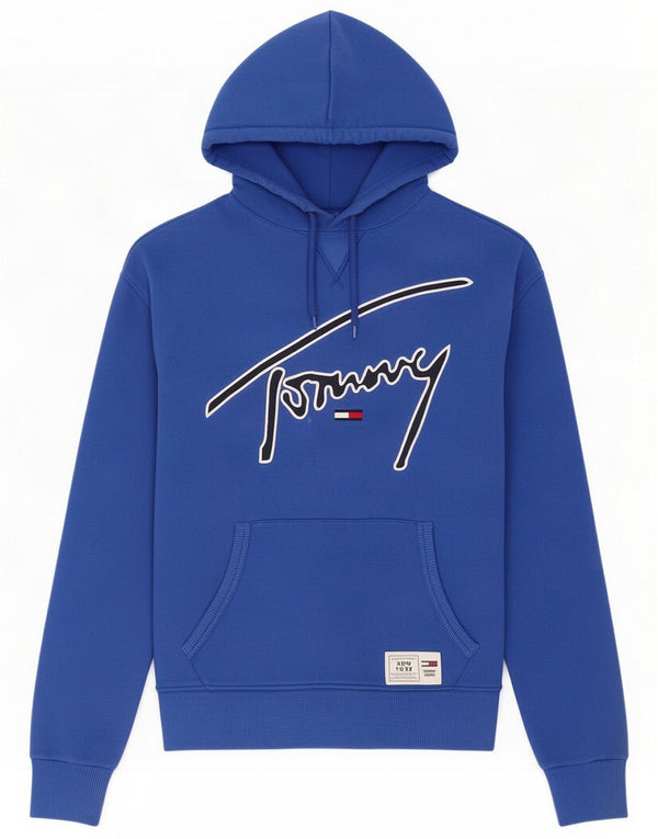 Tommy Hilfiger Mens Graphic Hoodie Jumper XS Blue Cotton