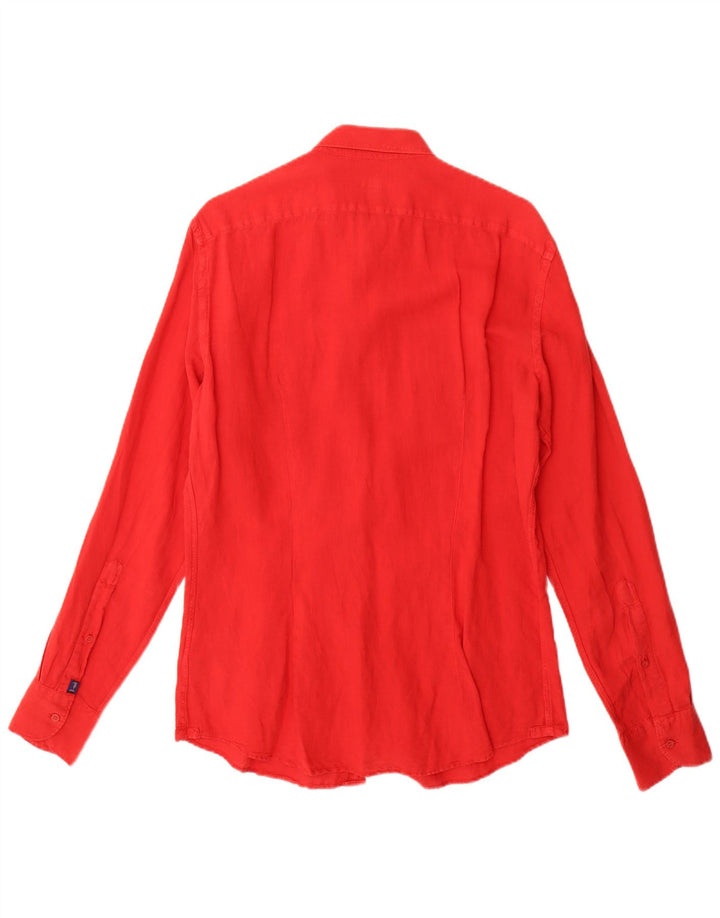 Camicia Uomo Trussardi Jeans Rosso Medio In Cotone
