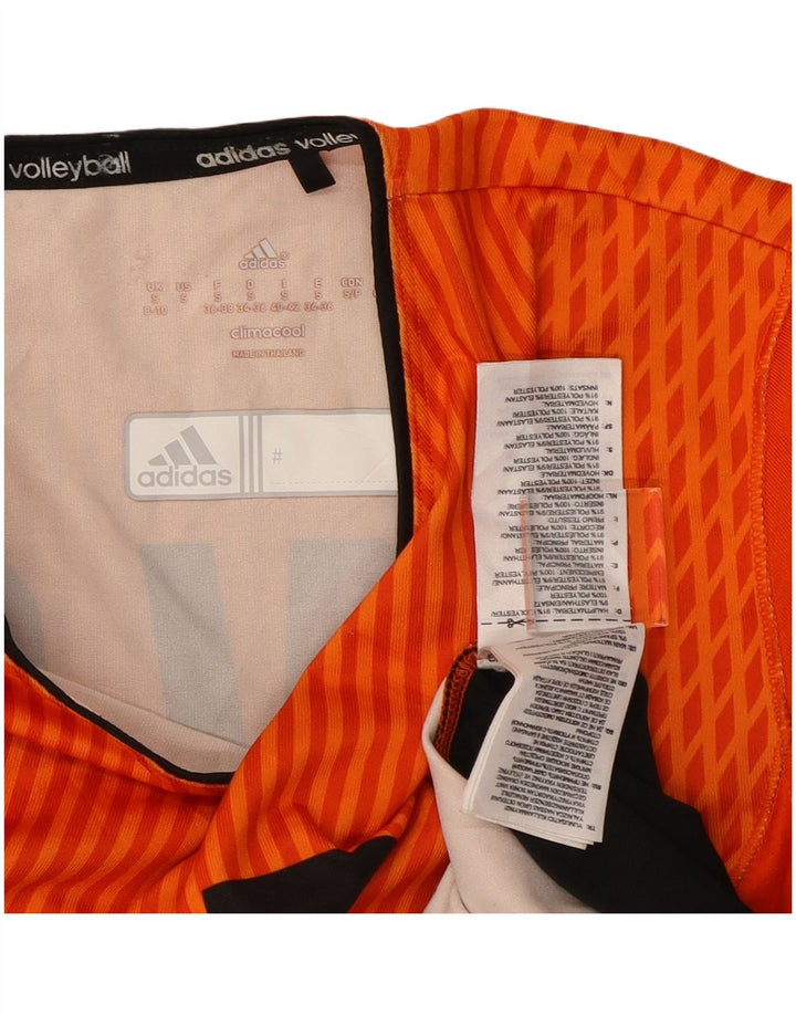 Adidas Climacool Graphic Top da donna manica lunga UK 10 Small Arancione