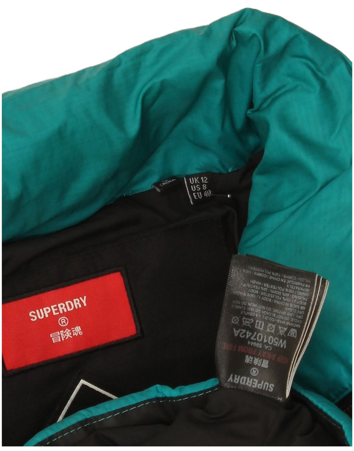 Giacca imbottita da donna Superdry UK 12 poliestere color block medio turchese