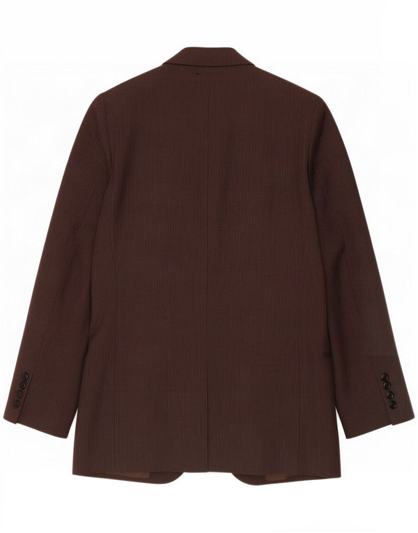 Dolce & Gabbana Giacca blazer da uomo a 3 bottoni UK 36 Small Brown gessato