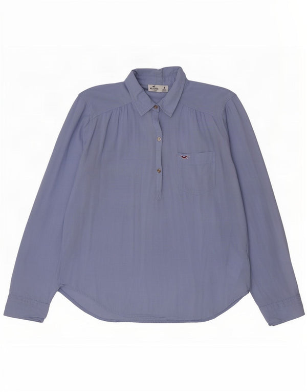 Camicia pullover da donna Hollister UK 14 cotone blu medio