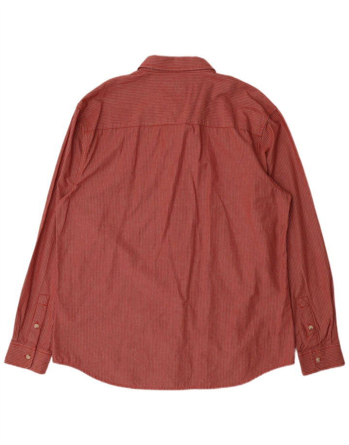 WRANGLER Mens Regular Fit Shirt 2XL Red Striped Cotton Classic