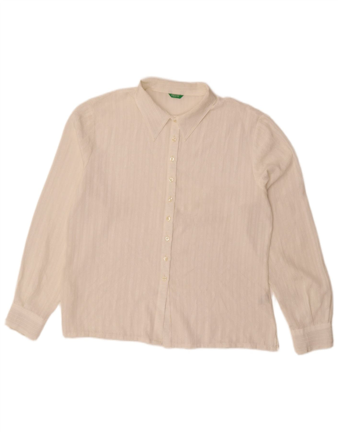 Camicetta da donna Benetton UK 16 Poliestere a righe bianche grandi