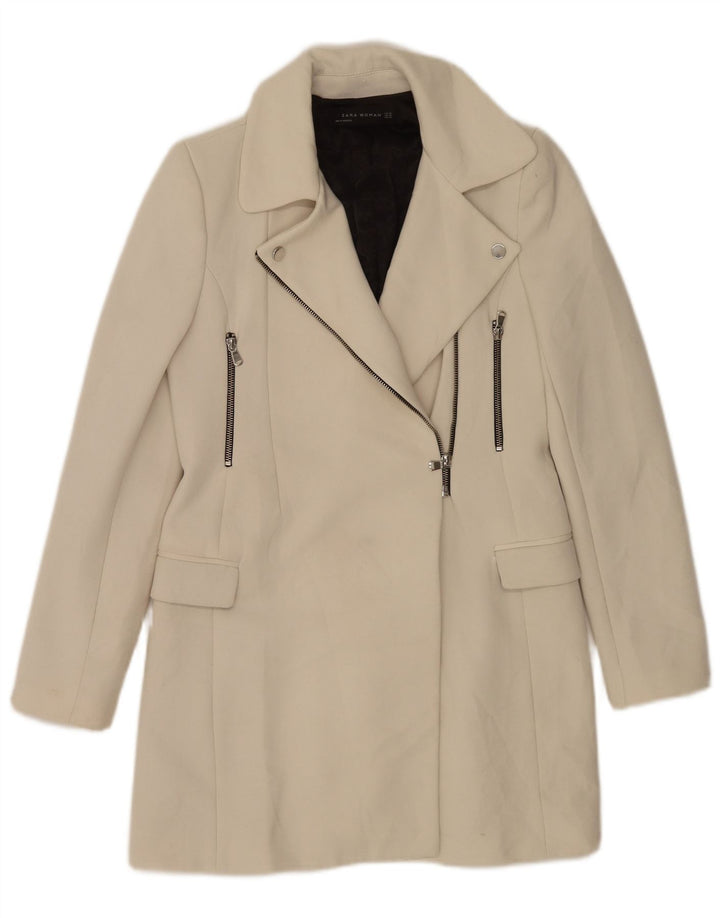 Soprabito da donna Zara UK 6 XS poliestere bianco sporco