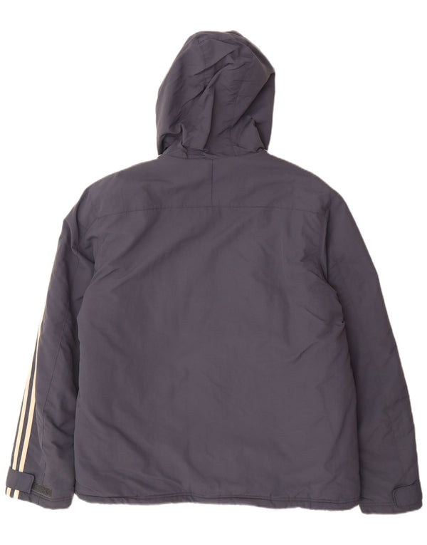 Giacca imbottita con cappuccio da uomo Adidas UK 40 Large Grigia in poliammide