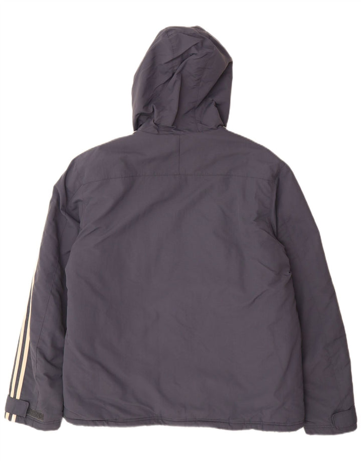 Giacca imbottita con cappuccio da uomo Adidas UK 40 Large Grigia in poliammide