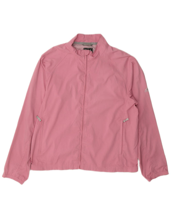 Giacca da tuta da donna Adidas Clima Proof UK 14 poliestere rosa medio