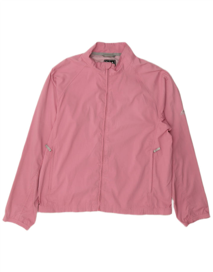 Giacca da tuta da donna Adidas Clima Proof UK 14 poliestere rosa medio