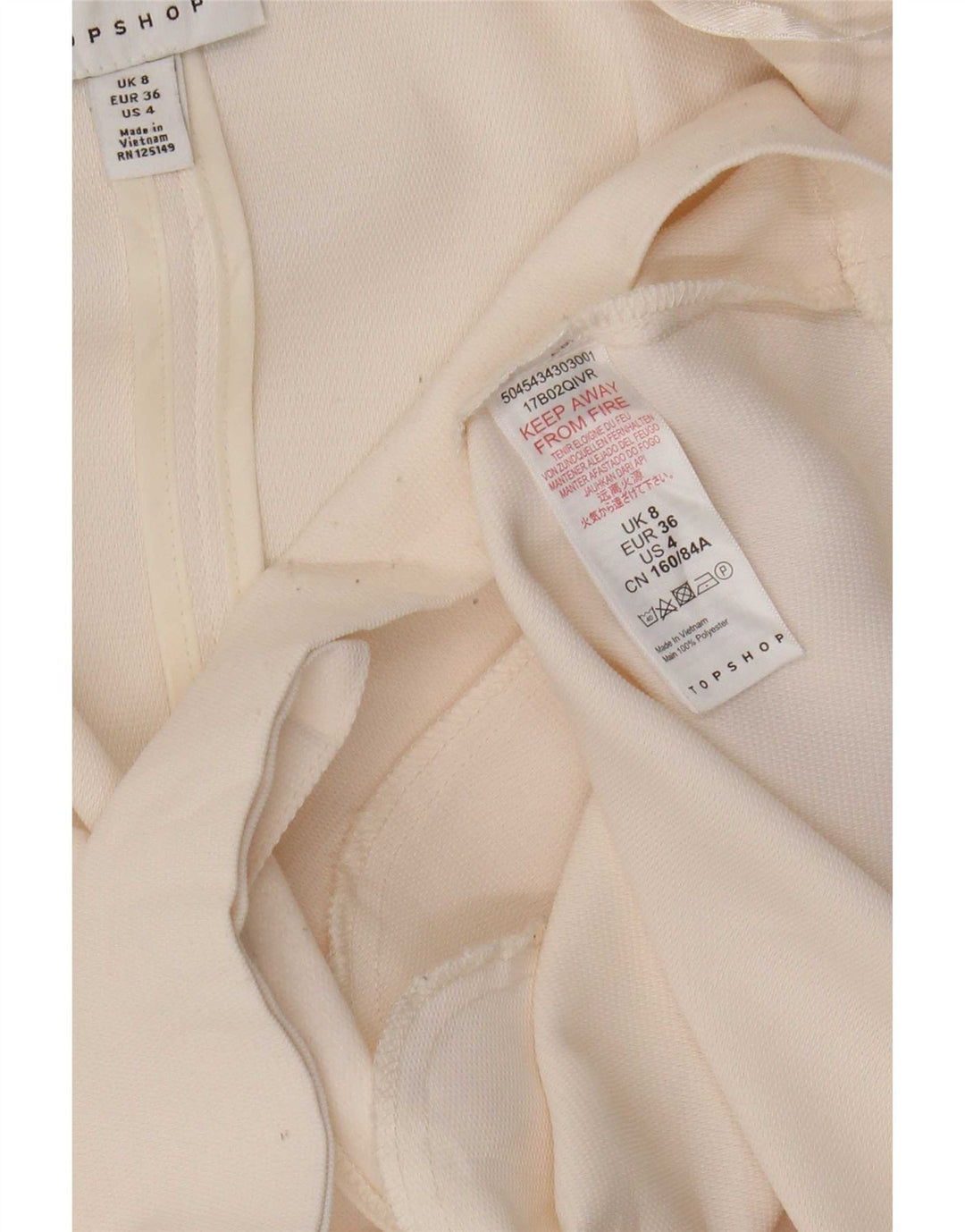 Giacca blazer oversize da donna a 1 bottone Topshop UK 8 piccola bianco sporco