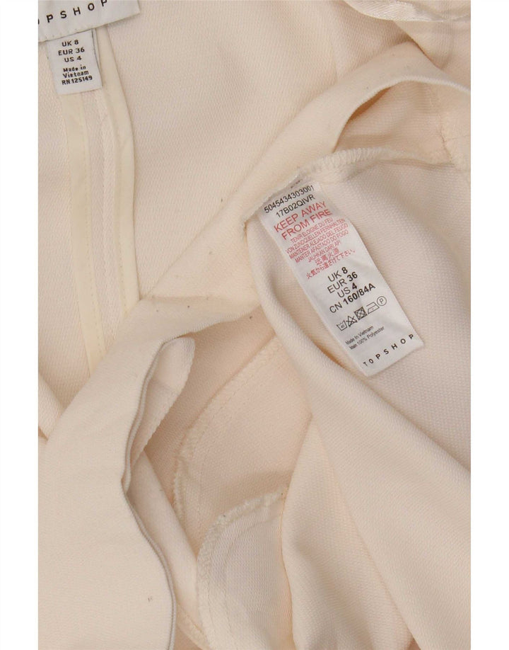 Giacca blazer oversize da donna a 1 bottone Topshop UK 8 piccola bianco sporco