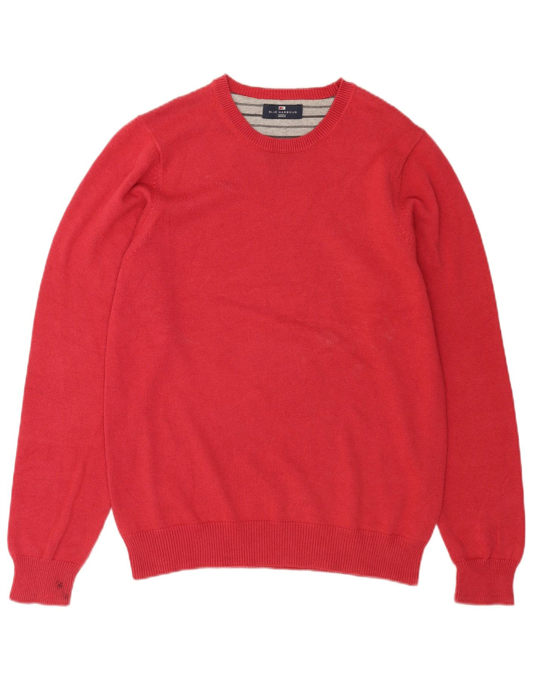 Marks & Spencer Maglione da uomo con scollo a barca blu Harbour piccolo in cotone rosso